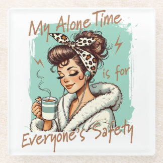 Funny Coffee Time Girl in the Morning Glasuntersetzer