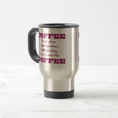 Funny Coffee Travel Mug | Sei mehr wie Kaffee Reisebecher (Vorderseite Links)