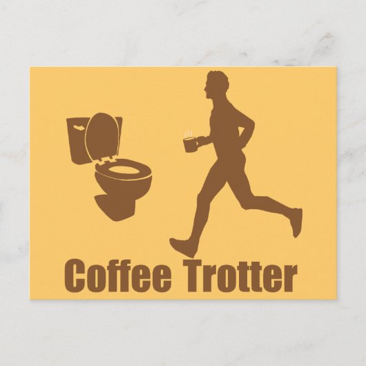Funny Coffee Trotter Postkarte (Vorderseite)