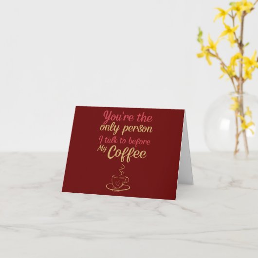 Funny Coffee, Valentine Karte (Gelbe Blume)