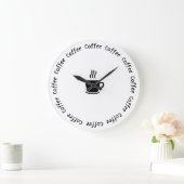 Funny Coffee Wall Clock - "Coffee O'Clock" Große Wanduhr (Zuhause)