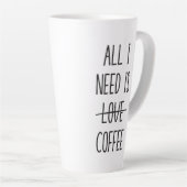 Funny Coffee Zitat Einfach Minimalistisch Milchtasse (Rechte Ecke)