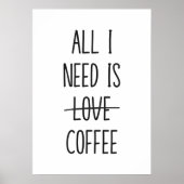 Funny Coffee Zitat Einfach Minimalistisch Poster (Vorne)