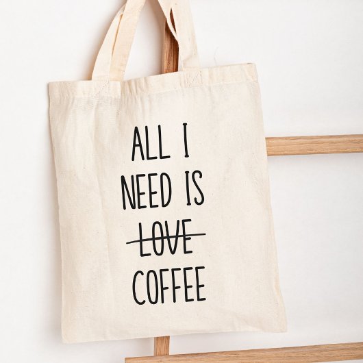 Funny Coffee Zitat Einfach Minimalistisch Tragetasche