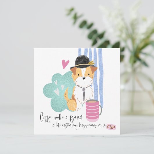 Funny Coffee Zitat Niedlich Terrier Pal jeder Fall Karte (Stehend Vorderseite)