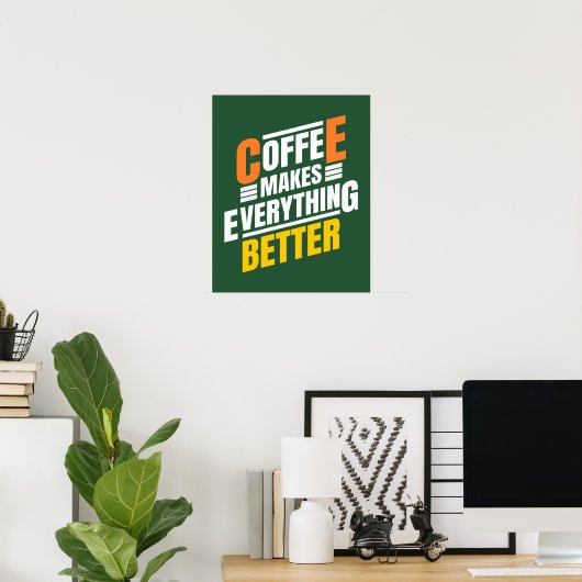 Funny Coffee Zitat Poster (Heimbüro)
