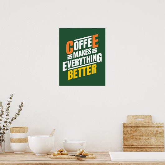 Funny Coffee Zitat Poster (Küche)