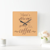 Funny coffee zitiert Coffein trinken Quadratische Wanduhr (Zuhause)