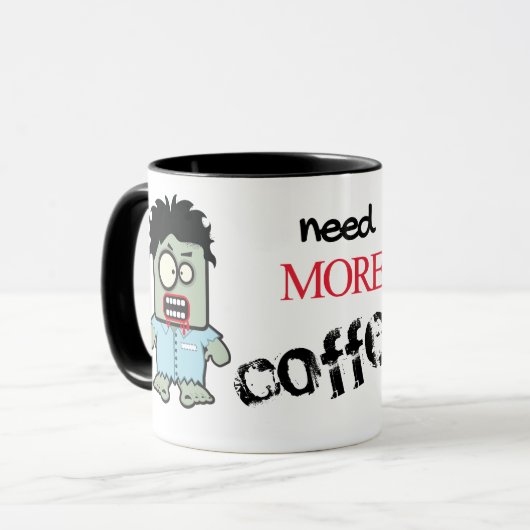 Funny Coffee Zombie Tasse (Vorderseite Links)