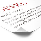 Funny Coffein Wörterbuch Definition Wittlicher Kaf Fotodruck (Ecke)