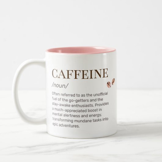 Funny Coffein Wörterbuch Definition Wittlicher Kaf Zweifarbige Tasse (Links)