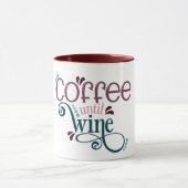 Funny Coffeine Coffee bis Wine Joke Pun Geschenk Tasse (Zentrum)
