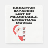 Funny Cognitive Weihnachts-Filmliste Serviette (Vorderseite)