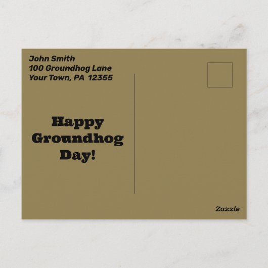 Funny Coin Toss Groundhog Day Postcard Postkarte (Rückseite)