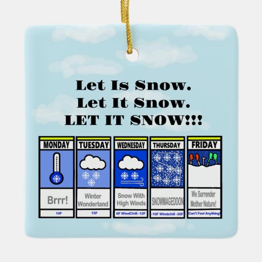 Funny Cold Weather Forecast Weihnachtsschmuck (Vorderseite)