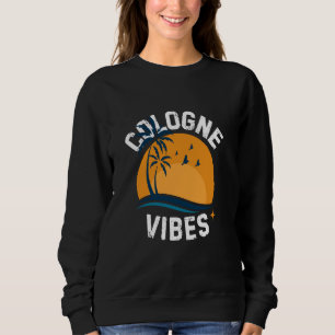 Funny Cologne Tropical Paradise Retro Sonnenunterg Sweatshirt