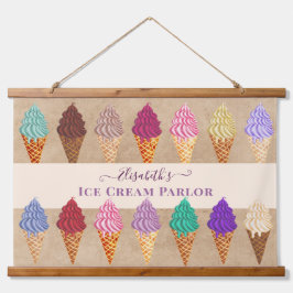 Funny Colorcolor Vintag Ice Wandteppich Mit Holzrahmen