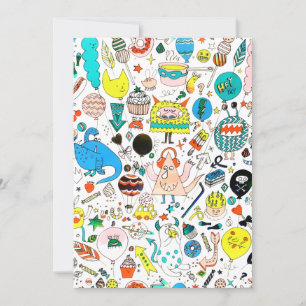 Funny Colorful Alien Monsters Partys Feiertagskarte