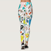 Funny Colorful Alien Monsters Partys Leggings (Rückseite)