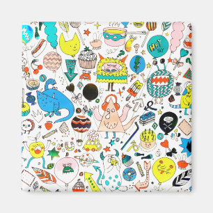 Funny Colorful Alien Monsters Partys Magnet