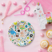 Funny Colorful Alien Monsters Partys Pappteller (Party)