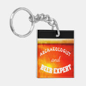 Funny Colorful Archäologe und Bierexperte Schlüsselanhänger (Vorderseite links)