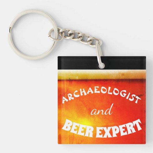 Funny Colorful Archäologe und Bierexperte Schlüsselanhänger (Vorderseite)