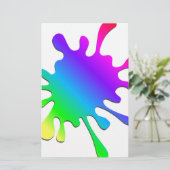Funny Colorful Art Rainbow Paint Spritzer Briefpapier (Stehend Vorderseite)