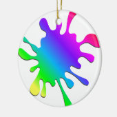 Funny Colorful Art Rainbow Paint Spritzer Keramikornament (Links)