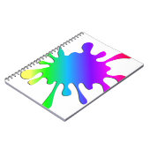 Funny Colorful Art Rainbow Paint Spritzer Notizblock (Linke Seite)