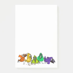 Funny Colorful Birds Post-it Klebezettel