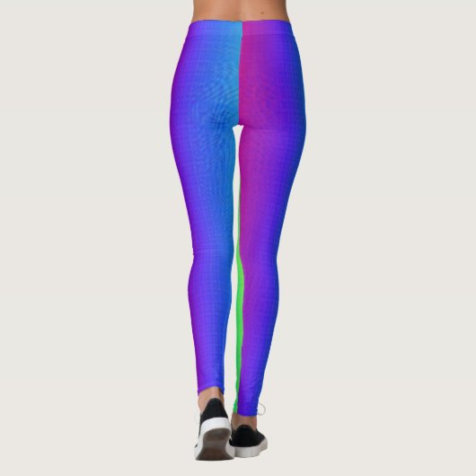 Funny Colorful Bright Regenbogen Streifen Muster Leggings (Rückseite)