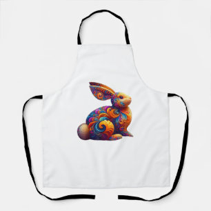 Funny Colorful Bunny Rabbit Fraktal Cosmic Swirl A Schürze