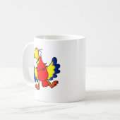 Funny Colorful Cartoon Parrot Bird Kaffeetasse (Vorderseite Links)