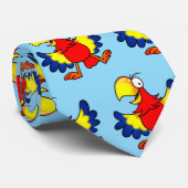 Funny Colorful Cartoon Parrot Bird Krawatte (Gerollt)