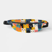 Funny Colorful Cat Faces Muster Bauchtasche (Vorderseite)