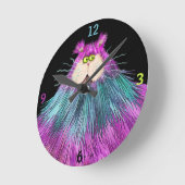 Funny Colorful Cat Runde Wanduhr (Winkel)