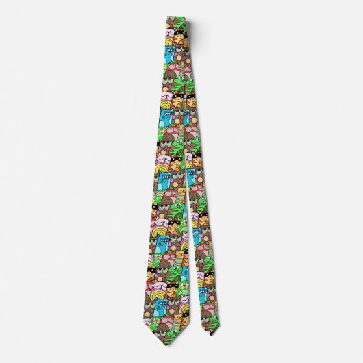 Funny Colorful Cats Krawatte (Vorderseite)