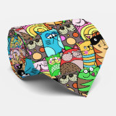 Funny Colorful Cats Krawatte (Gerollt)