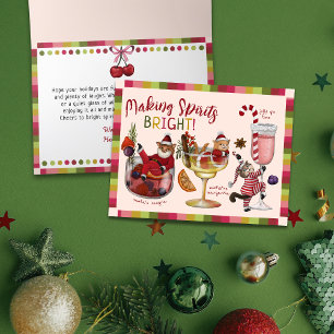 Funny Colorful Chat Cocktail Weihnachtskarte Feiertagskarte