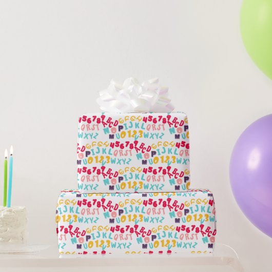 Funny Colorful Comic Alphabet Geschenkpapier (Partygeschenke)