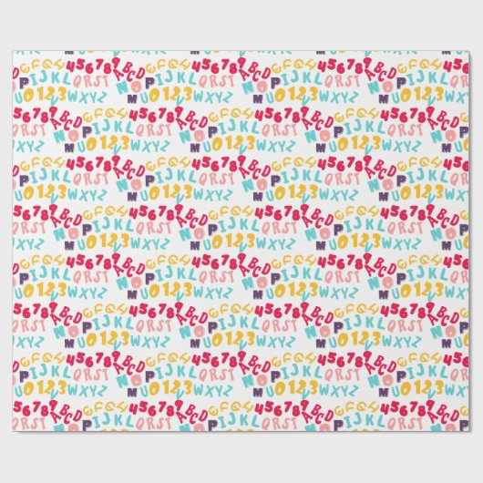 Funny Colorful Comic Alphabet Geschenkpapier (Flach)