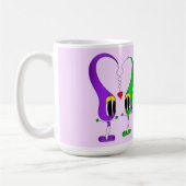 Funny, Colorful, Cute, Cartoon Valentine Heart Kaffeetasse (Links)