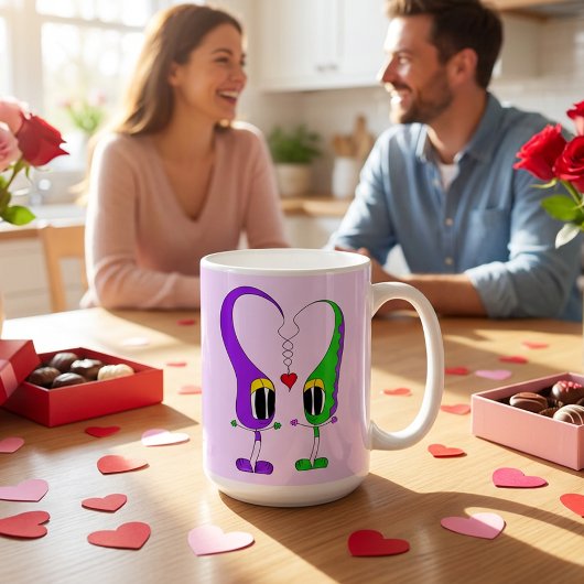 Funny, Colorful, Cute, Cartoon Valentine Heart Kaffeetasse