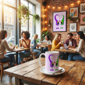 Funny, Colorful, Cute, Cartoon Valentine Heart Kaffeetasse