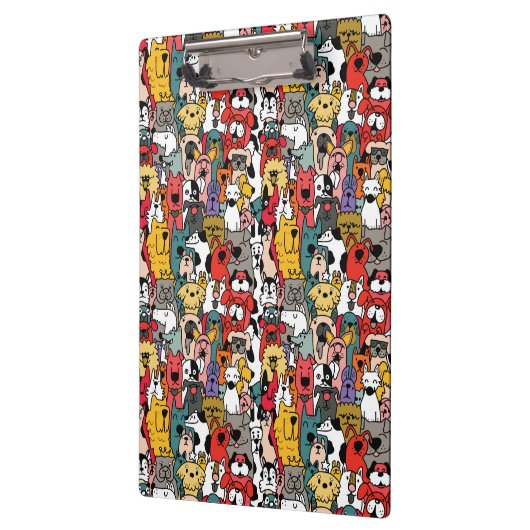 Funny Colorful Dogs Klemmbrett (Links)