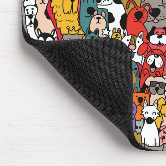 Funny Colorful Dogs Mousepad (Ecke)