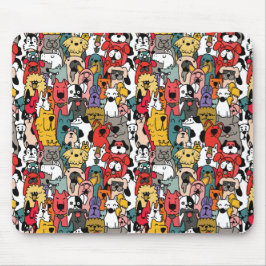 Funny Colorful Dogs Mousepad