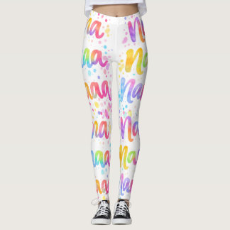 Funny Colorful Dreamy Quote Paint Splashes Rainbow Leggings