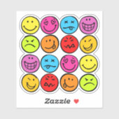 Funny Colorful Faces Aufkleber (Blatt)